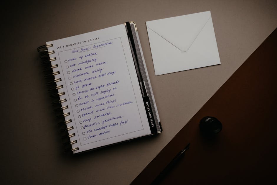 A neatly organized checklist on a clean desk — structured preparation made simple