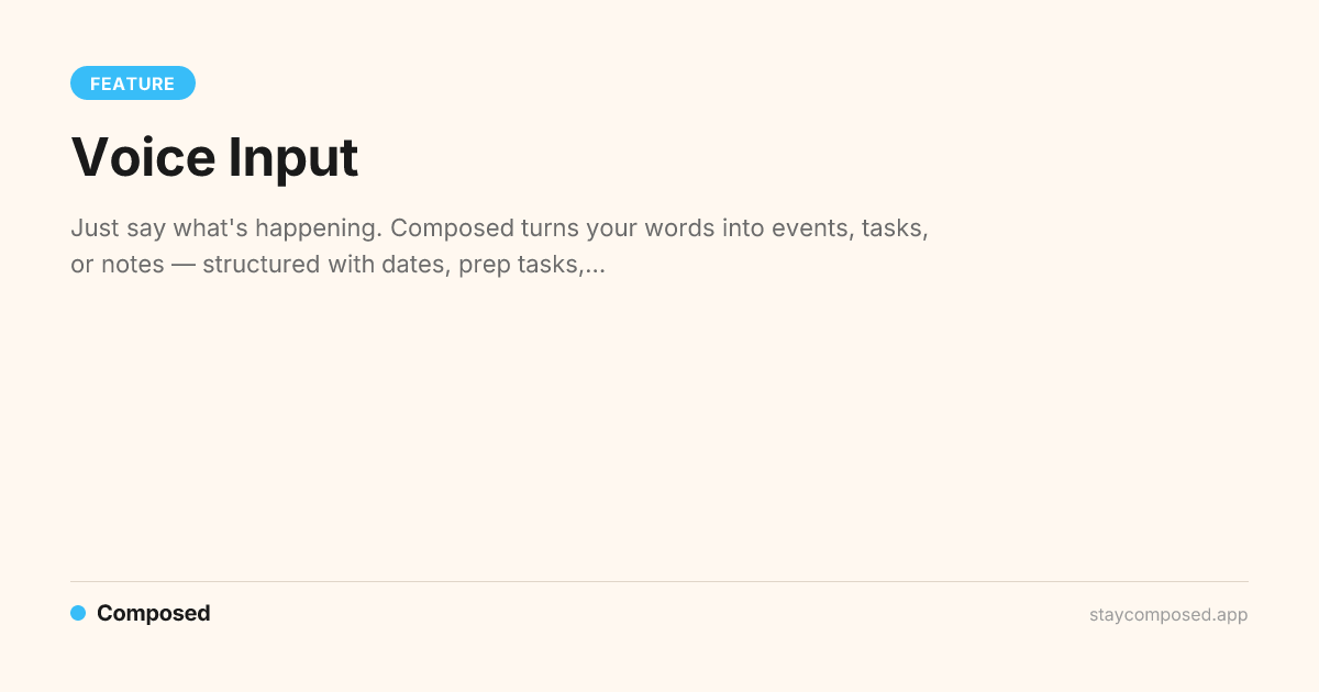 Voice Input — Composed for iPhone